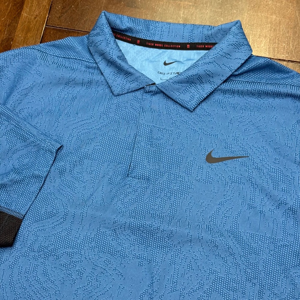 Nike Golf Polo Mens Large Blue Tiger Woods Collection Dri-FIT ADV DH0711-469